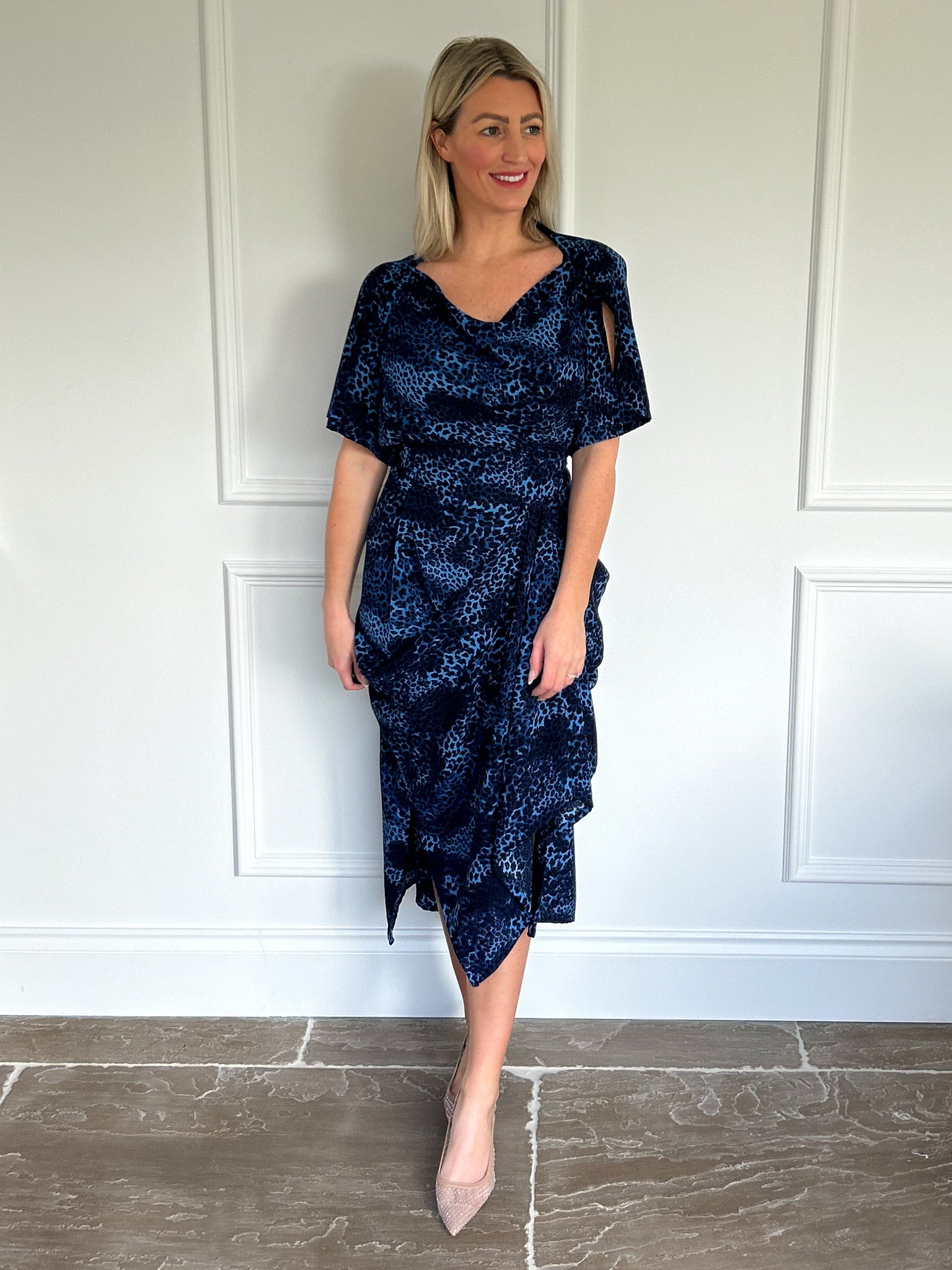 Blue Cheetah Print Riva Dress