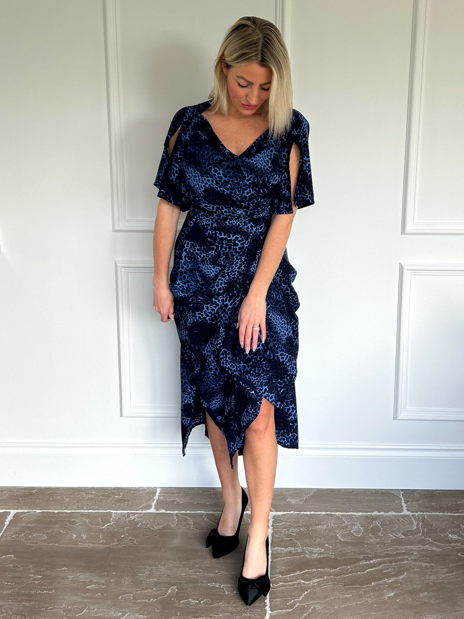 Blue Cheetah Print Riva Dress