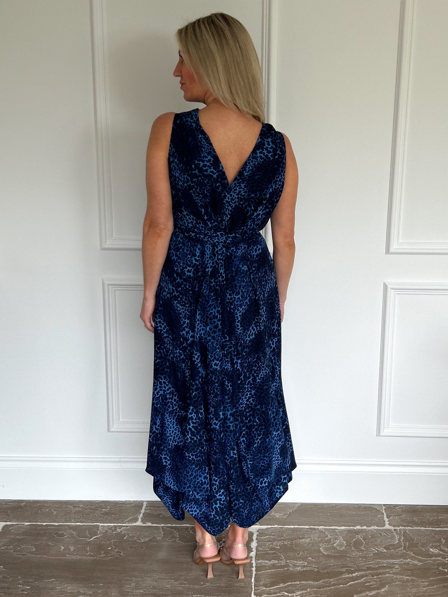 Blue Cheetah Print Darcy Dress