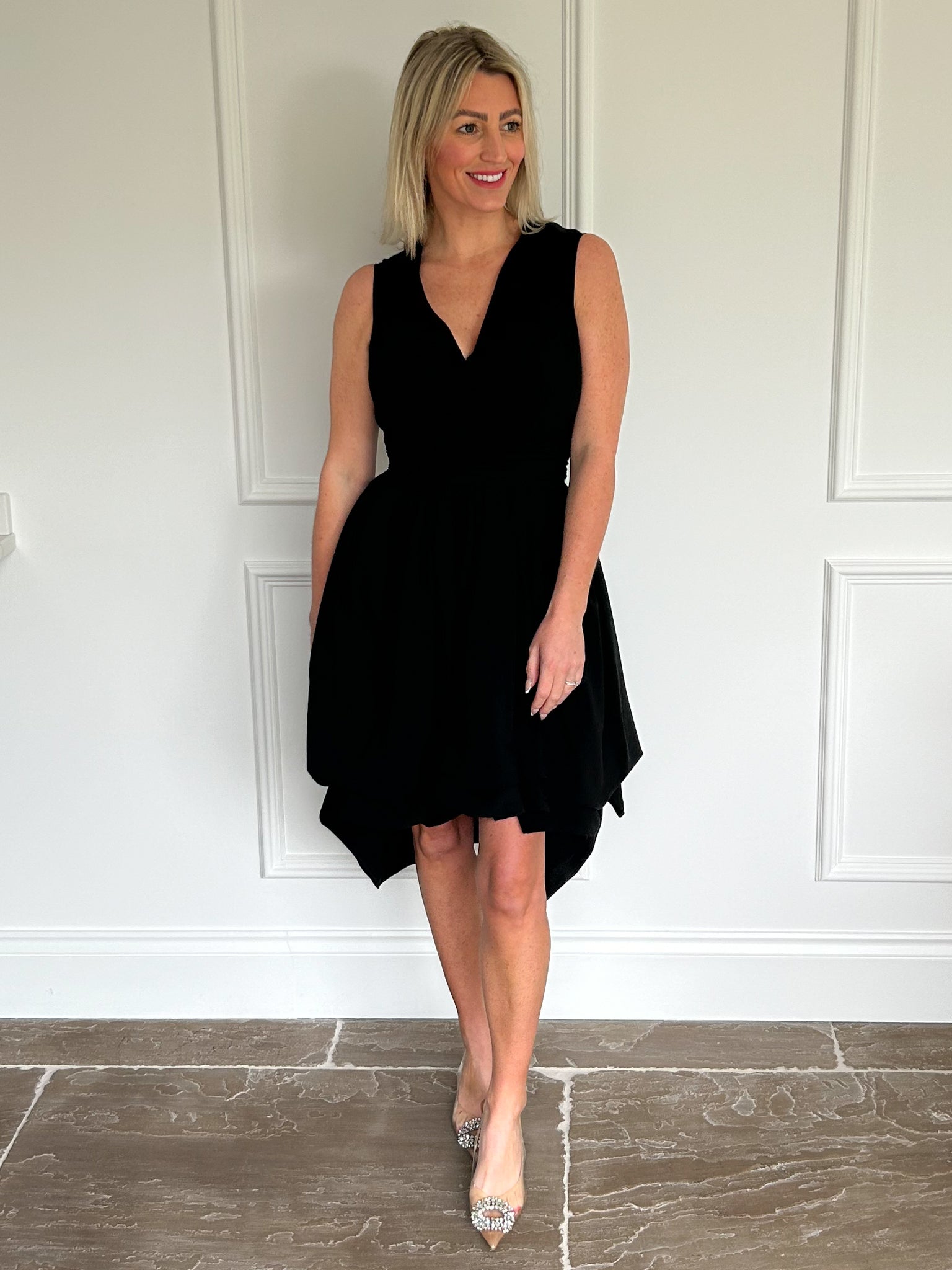 Black Stretch Cotton Harlow Dress