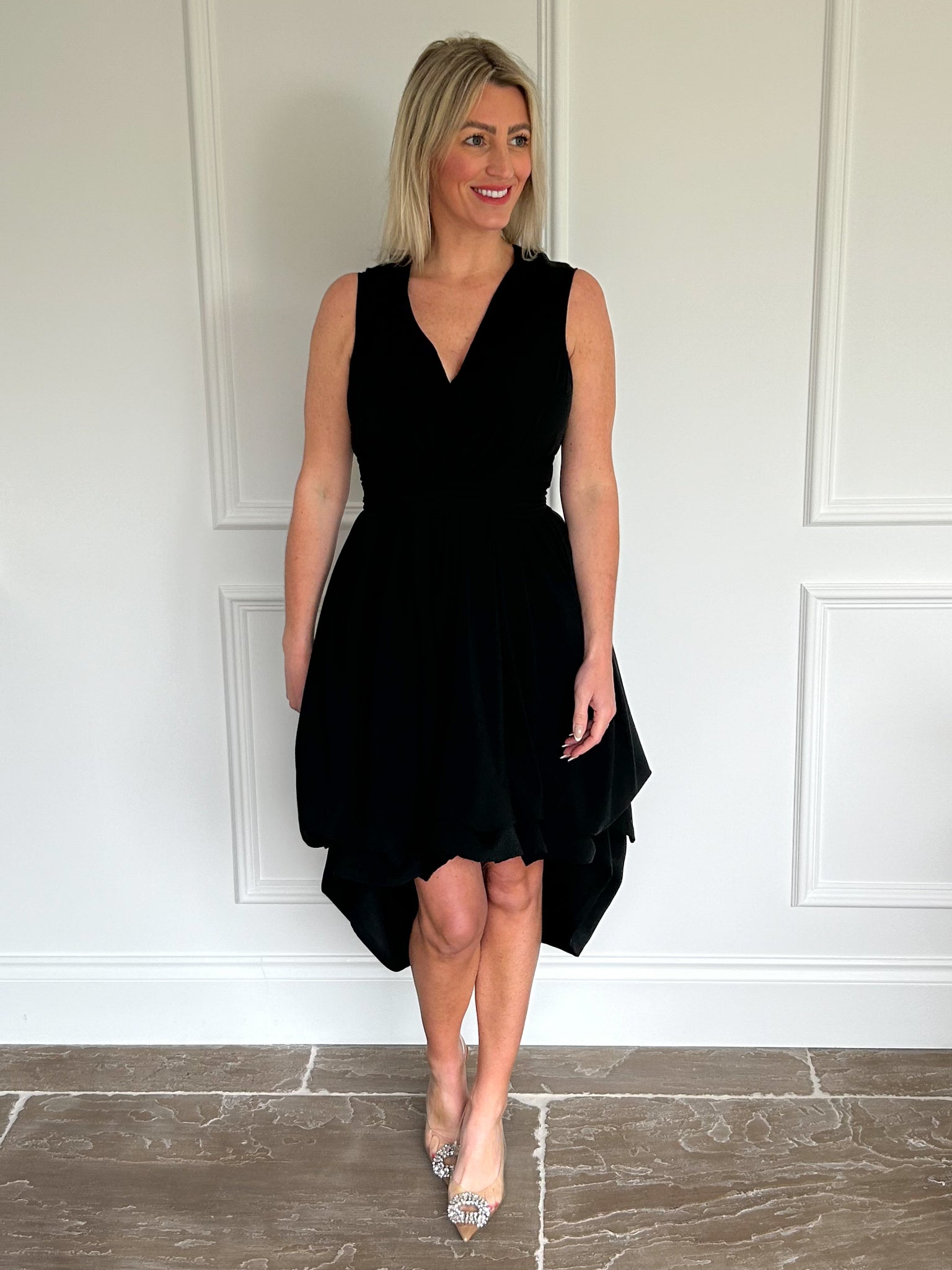 Black Stretch Cotton Harlow Dress