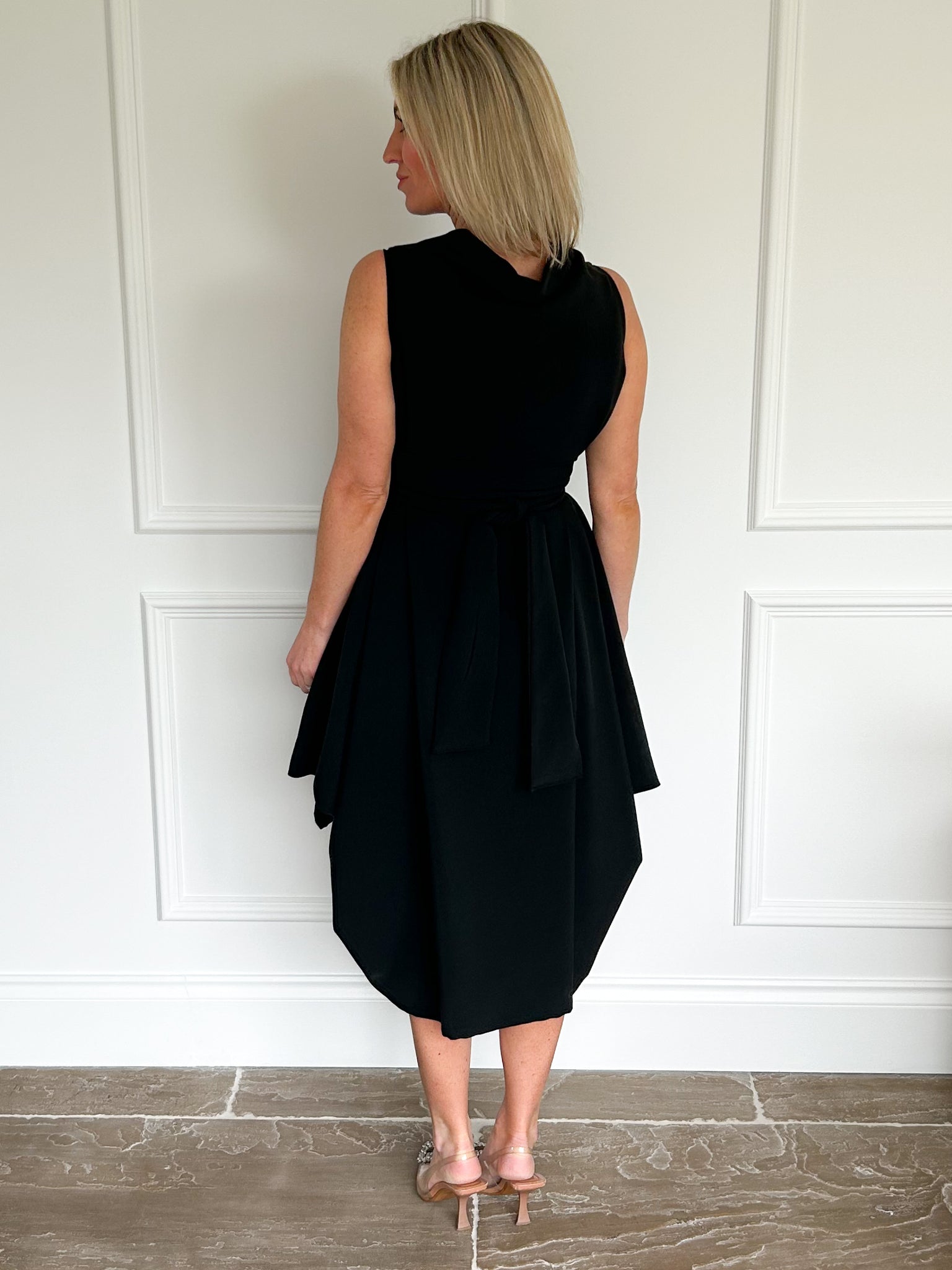 Black Stretch Cotton Harlow Dress